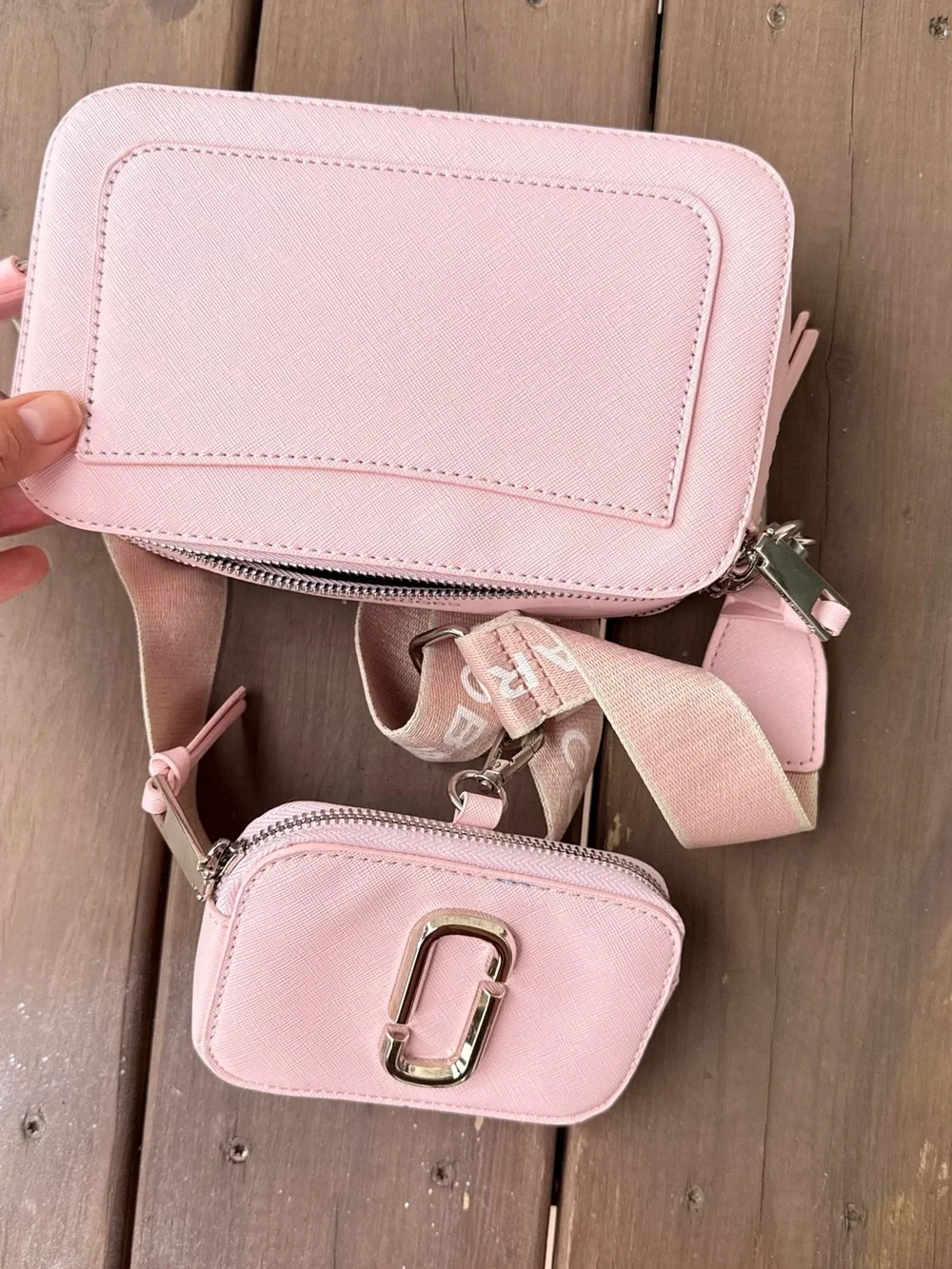 Marc Jacobs Light Pink Leather Crossbody with Mini Pouch